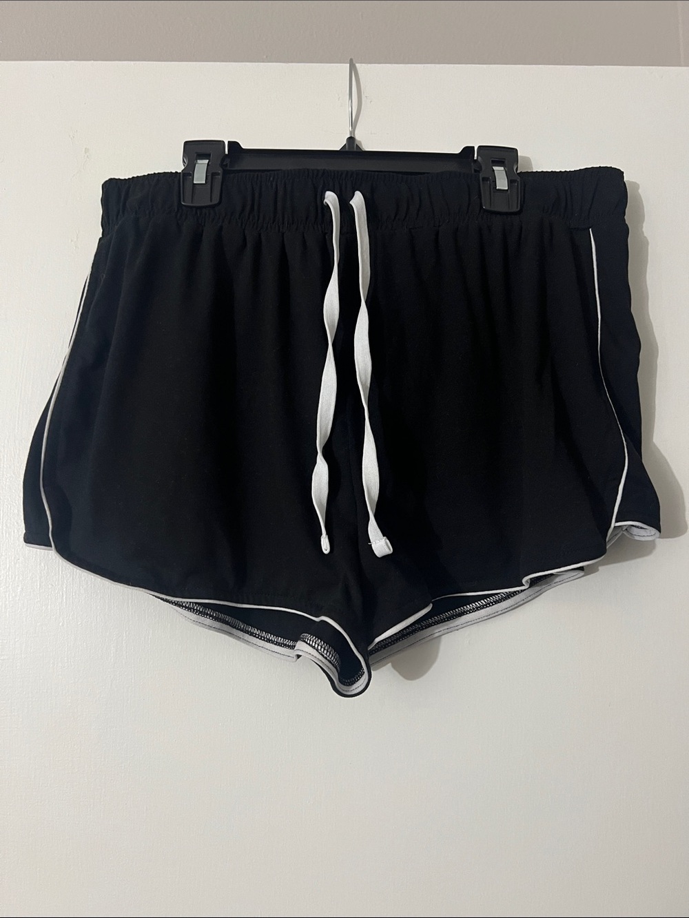 SO Black Athletic Shorts with White Drawstring